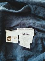 100% linnen hoeslaken 160x200x36 Jeansblue, Huis en Inrichting, Slaapkamer | Beddengoed, Blauw, Hoeslaken of Sloop, Ophalen of Verzenden