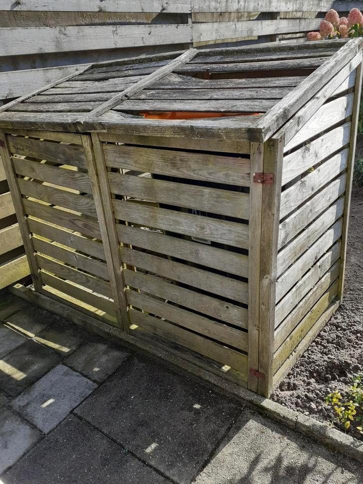Houten container ombouw, Tuin en Terras, Bergingen en Tuinkasten, Zo goed als nieuw, Containerberging, Hout, Ophalen