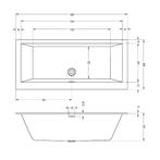 Riho Rethink Cubic Wall Acryl Bad 180X80cm - Hoogglans Wit, Ophalen, Nieuw, Bad