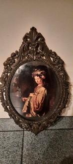 Ovalen baroklijst met mooie prent, Ophalen of Verzenden