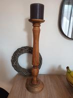 Hoge houten kandelaar, Antiek en Kunst, Antiek | Kandelaars, Ophalen of Verzenden, Overige materialen