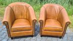 2x Chesterfield club chair camel kleur + BEZORGING GRATIS, Huis en Inrichting, Fauteuils, Gebruikt, ., Chesterfield, Ophalen of Verzenden