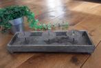 Doorleefd houten kaarsenhouder voor 3 stompkaarsen (sober st, Gebruikt, Bruin, Ophalen of Verzenden, Hout