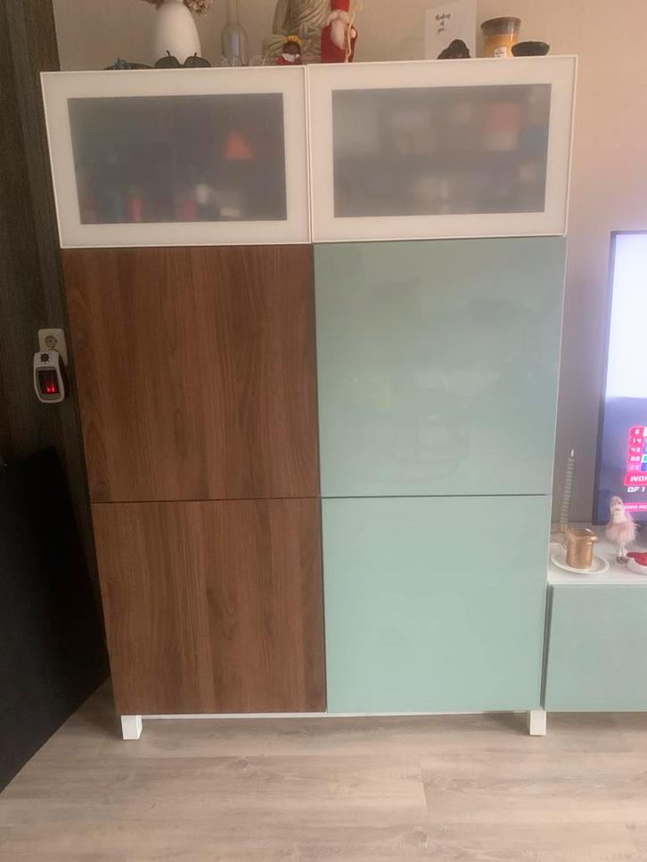 IKEA Selsviken deurtjes lichtgroen glanzend voor Besta, Huis en Inrichting, Kasten | Televisiemeubels, Gebruikt, Minder dan 100 cm