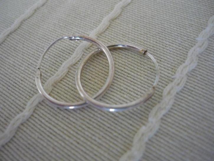 Creolen zilver, Sieraden, Tassen en Uiterlijk, Oorbellen, Gebruikt, Zilver, Zilver, Verzenden
