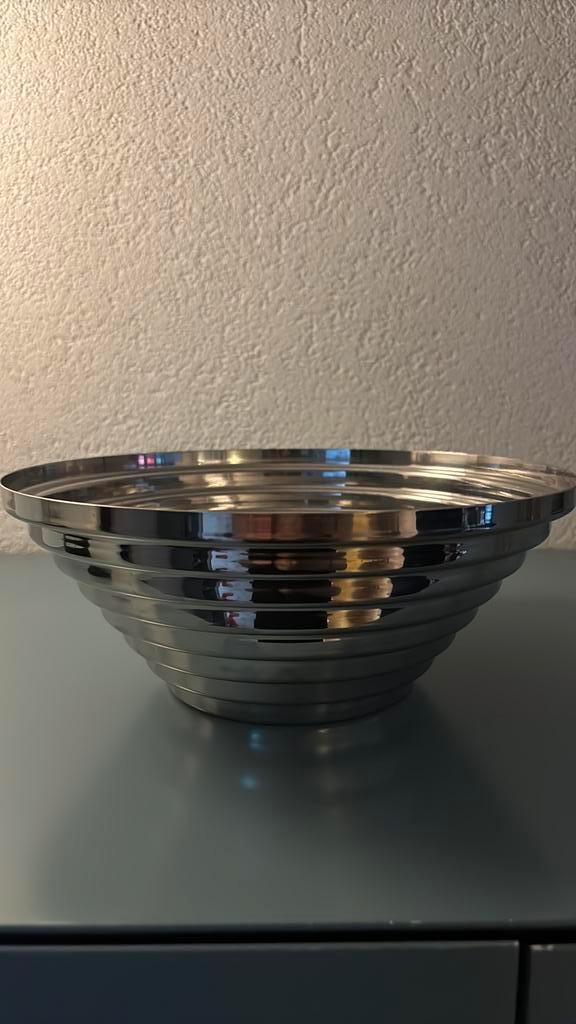 ALESSI rvs schaal, Huis en Inrichting, Woonaccessoires | Schalen en Manden, Zo goed als nieuw, Schaal, Rond, Overige materialen