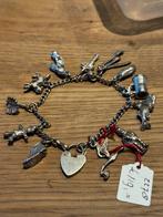AANBIEDING Zilveren Bedelarmband met 12 Bedels - ECHT Zilver, Ophalen of Verzenden, Zo goed als nieuw, Zilver, Met bedels of kralen
