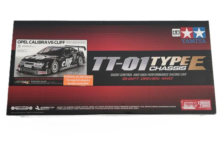 Tamiya 58701 1:10 RC Opel Calibra V6 Cliff (TT-01E) rc auto, Hobby en Vrije tijd, Modelbouw | Radiografisch | Auto's, Nieuw, Auto onroad