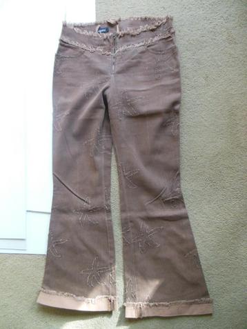 NIEUW! Bruine denim wijde-pijpen broek jaren60 look Mt 38-40 beschikbaar voor biedingen