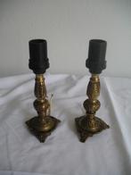 Kleine koperen Tafel Lampenvoetje 2 X = Setprijs, Antiek en Kunst, Verzenden