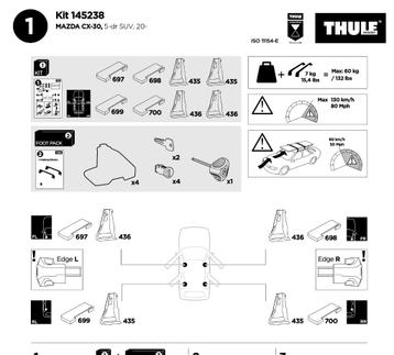 Thule kitset voor dakdragers Mazda CX-30 beschikbaar voor biedingen