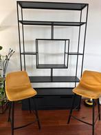 Metalen drankenkast met houten lades en gratis stoelen, Ophalen, 50 tot 100 cm, Zo goed als nieuw, Metaal