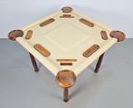 Valenti bridgetafel noten hout & leer speeltafel domino Rare, Ophalen, N, N, Zo goed als nieuw