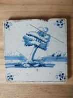 Delfts blauwe tegel 17 eeuw, antieke tegel, Antiek en Kunst, Antiek | Wandborden en Tegels, Ophalen of Verzenden