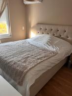 Boxspring 160x200 beige/zand, Ophalen, Zo goed als nieuw, Tweepersoons