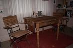 Houten set stoelen en tafel, Huis en Inrichting, Stoelen, Ophalen, Gebruikt, Twee, Bruin
