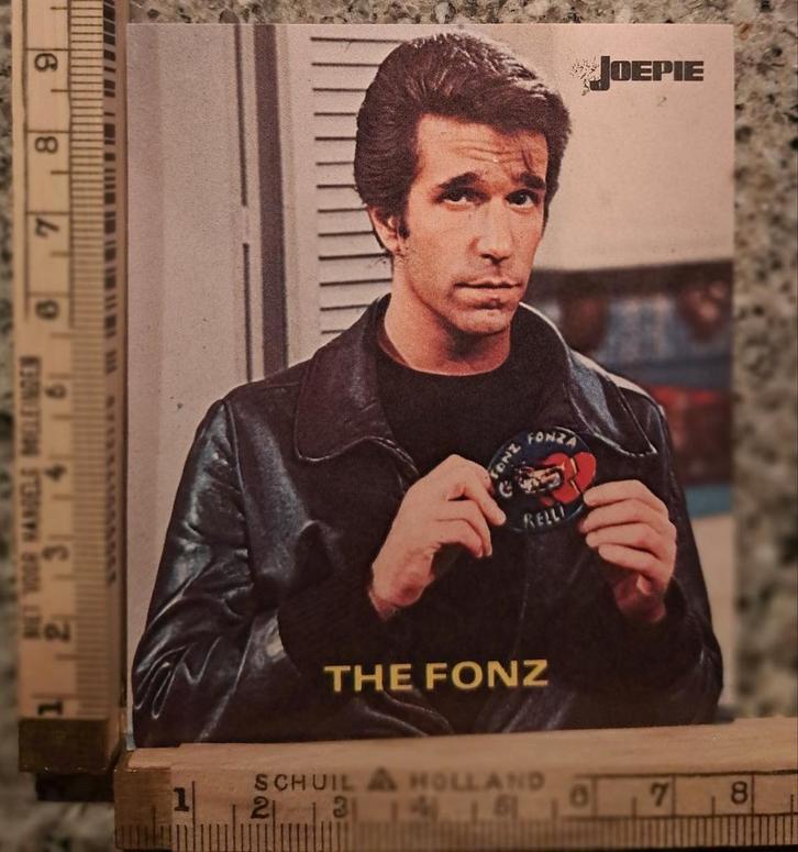 Vintage sticker The Fonz happy days Joepie, Verzamelen, Stickers, Zo goed als nieuw, Overige typen, Ophalen of Verzenden