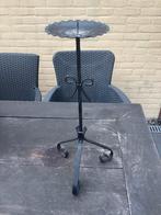 Brocante metalen kandelaar hoog, Ophalen of Verzenden