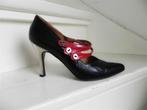 2655 VINTAGE Casadei sexy kinky high heels rood zilver 37 38, Ophalen of Verzenden, Zo goed als nieuw, Zwart, Pumps