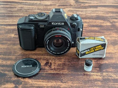 Konica FS-1 Hexanon met AR 1,8 40 & Left hand release switch, Verzamelen, Fotografica en Filmapparatuur, Fototoestel, 1960 tot 1980