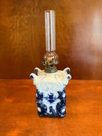 Antiek Olielampje Blauw-Wit Decoratie 22,5cm, Ophalen