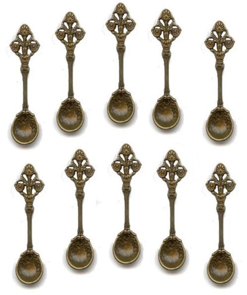 270 stuks Brocante vintage bedels lepeltjes metaal brons 6cm, Hobby en Vrije tijd, Overige Hobby en Vrije tijd, Nieuw, Ophalen of Verzenden