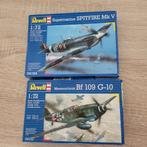 Revell bouwpakketjes Messerschmitt Bf109, Spitfire Mk V, Ophalen of Verzenden, Zo goed als nieuw, 1:72 tot 1:144, Revell