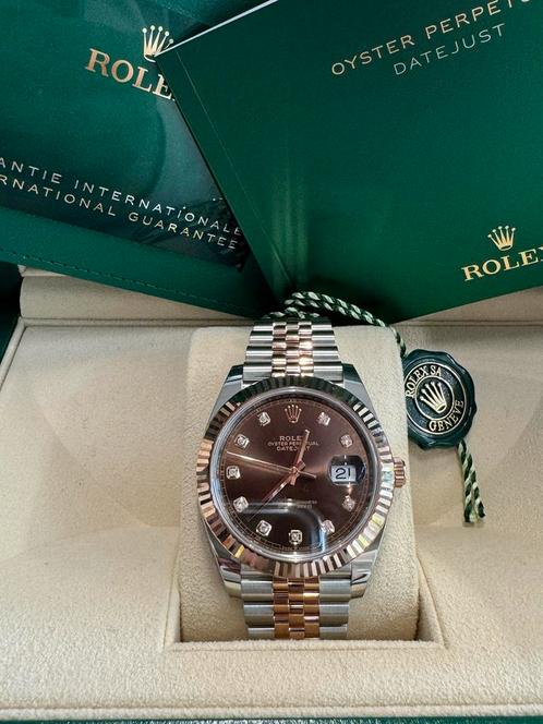 Rolex Datejust 41mm Staal / Rosé 126331 Nieuw&ongedragen, Sieraden, Tassen en Uiterlijk, Horloges | Heren, Nieuw, Polshorloge