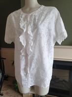 Fransa shine through blouse met kant 36 S wit €10 incl verz, Fransa, Wit, Zo goed als nieuw, Maat 36 (S)