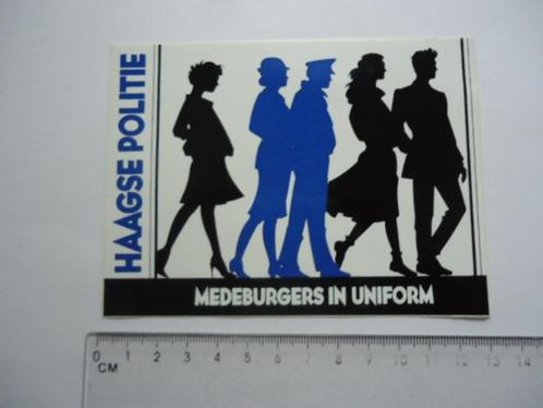 sticker oud POLITIE DEN HAAG gravenhage haagse retro, Verzamelen, Stickers, Zo goed als nieuw, Bedrijf of Vereniging, Verzenden