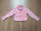 Shoeby Jill spijkerjasje roze ‘Eye Candy’ maat 122/128, Ophalen of Verzenden, Zo goed als nieuw, Meisje, Jas