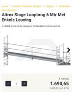 Altrex loopbrug 6 meter incl leuning, nieuwstaat, Doe-het-zelf en Verbouw, Steigers, Zo goed als nieuw, Ophalen