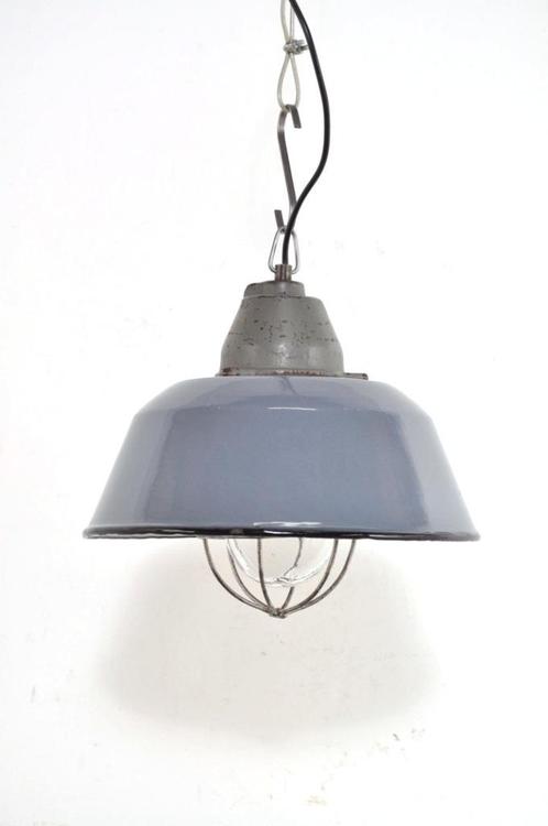 Industriële emaille fabriekslamp lamp kooilamp lampen, Huis en Inrichting, Lampen | Hanglampen, Gebruikt, Ophalen of Verzenden