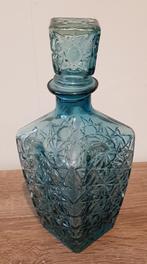 Deco karaf turquoise glas., Ophalen of Verzenden