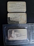 3 zilverbaartjes Degussa 1 unze, Postzegels en Munten, Edelmetalen en Baren, Ophalen of Verzenden, Zilver