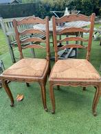 Set van 2 houten queen anna  stoelen met rieten zitting, Antiek en Kunst, Antiek | Meubels | Stoelen en Banken, Ophalen
