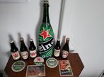 Nog 6 Mooie oude Bier flessen en 2 bordjes van Heineken, Ophalen, Gebruikt