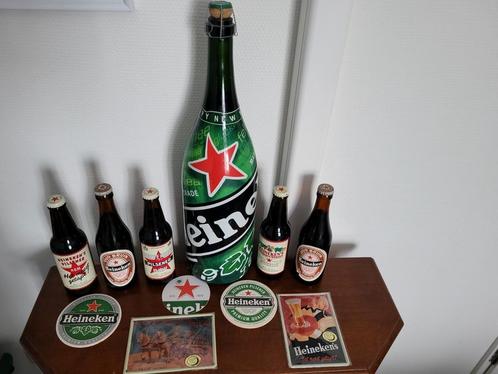Nog 6 Mooie oude Bier flessen en 2 bordjes van Heineken, Diversen, Rommelmarktspullen, Gebruikt, Ophalen