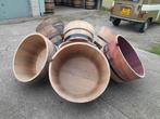 Eiken halve wijnvaten plantenbakken bloembakken regenton., Ophalen, Rond, Nieuw, 60 tot 100 cm