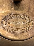 1st Class Only – SS Nieuw Amsterdam – Messing Asbak, Antiek en Kunst, Ophalen of Verzenden