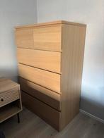 Ikea malm ladekast met 6 lades eiken, Ophalen, 5 laden of meer, 100 tot 150 cm, Eikenhout