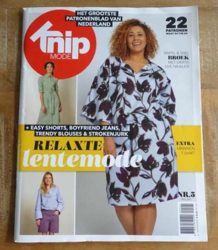 Knipmode nummer 5 mei 2021 alle patronen maat 34 t/m 54 XL, Hobby en Vrije tijd, Kledingpatronen, Zo goed als nieuw, Vrouw, Knipmode