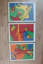 Leuke wand decoratie met kleurige details van kat+vogels, Ophalen