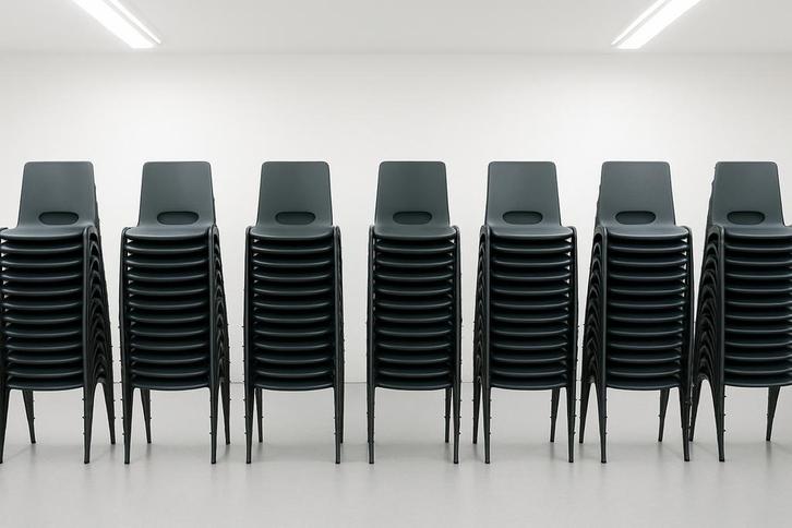 Kantinestoelen antraciet stapelstoelen grijs kuipstoelen, Huis en Inrichting, Stoelen, Nieuw, Vijf, Zes of meer stoelen, Kunststof