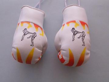 mini bokshandschoenen kickboksen hanger sleutelhanger zilver beschikbaar voor biedingen