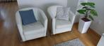 Leren stoelen te koop, wit, Huis en Inrichting, Stoelen, Ophalen, Twee, Wit, Gebruikt