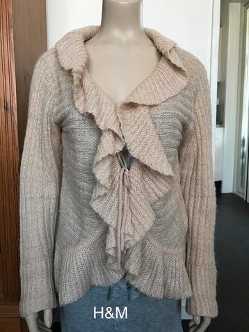 Vest wol mohair oudroze perzik goud h&m wikkel vestje 38/M beschikbaar voor biedingen