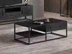 Salontafel zwart mangohout 120 cm met lade NIEUW IN DOOS, Huis en Inrichting, Tafels | Salontafels, 100 tot 150 cm, Nieuw, Metaal