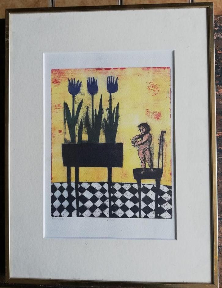 Eliza Kopec (1960), 'Primeravera'. 54/72. 30/40 cm., Antiek en Kunst, Kunst | Litho's en Zeefdrukken, Ophalen