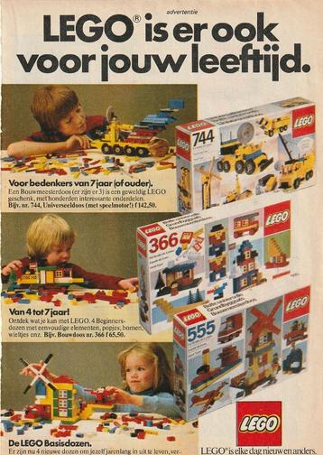 Retro reclame 1981 Lego speelgoed basisdozen voor elk kind beschikbaar voor biedingen